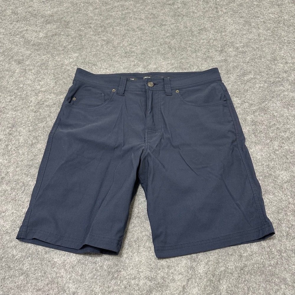 prAna Brion Short II Men 32 Blue ReZion Stretch Hiking Outdoor Performance 9"
